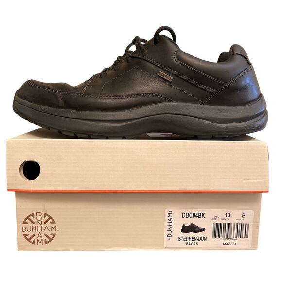 Dunham Men's Black Steven-Dun Waterproof Lace up Shoes Size 13 Work shoe - Picture 1 of 7
